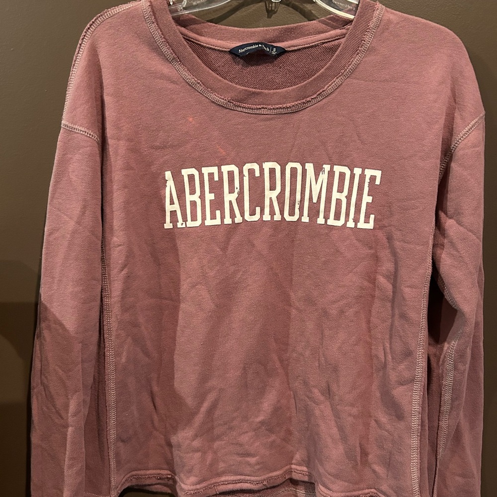 Abercrombie distressed cropped sweatshirt.